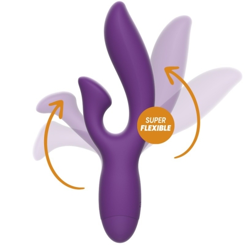 Вібратор із відростком для клітора фіолетового кольору Rewolution Rewofun Flexible Rabbit - 3