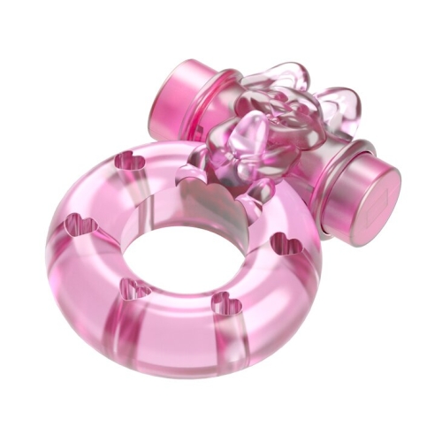Віброкільце для продовження ерекції з стимулятором клітора LYBAILE Vibrator &amp; condom - 4