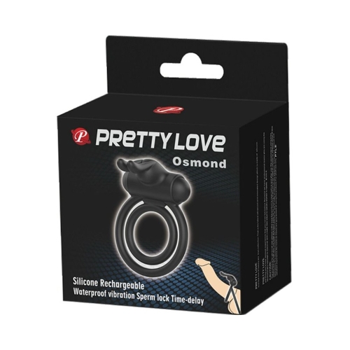 Эрекционное виброкольцо двойное на член силиконовое черного цвета Lybaile Pretty Love Osmond - 6