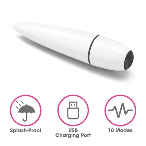 Вибратор для стимуляции клитора белый Lovetoy IJOY Rechargeable Power Play - 3