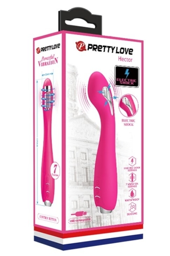 Вібратор для точки джі з електростимуляцією рожевий з силікону Pretty Love Hector G-SPOT - 9