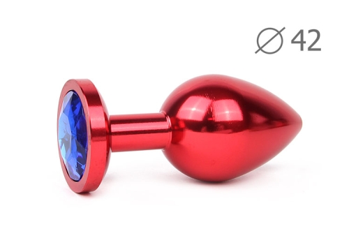 Анальная пробка с синим кристаллом RED PLUG LARGE L 93 мм D 42 мм вес 170г - 1