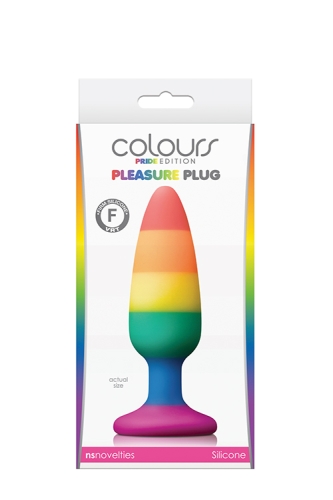 Анальна силіконова пробка на присосці кольорового кольору NS Novelties Colours pride edition довжина 100 мм - 2