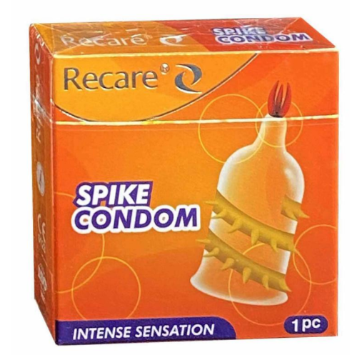 Презерватив с шипами по спирали и усиком сверху Recare Spike Condon 1шт - 3