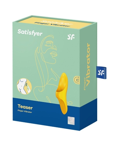 Вибратор на палец для клитора желтый Satisfyer Teaser Dark - 6