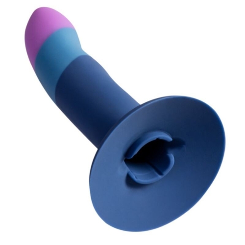 Страпон на присосці ремінної для жінок силіконовий різнокольоровий Romp Piccolo Silicone Dildo Tricolor Suction Cup - 3