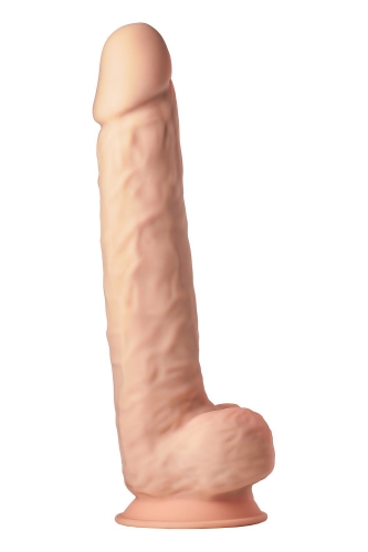 Фаллоимитатор гигантский реалистичный с мошонкой на присоске бежевый Dreamtoys Real Love - 2