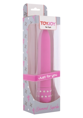 Вибратор для точки G украшен стразами розового цвета Toy Joy Diamond - 2