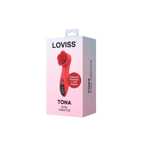 Вібратор для клітора у вигляді троянди червоний Loviss Tona Rose Vibrator 9 режимів - 6