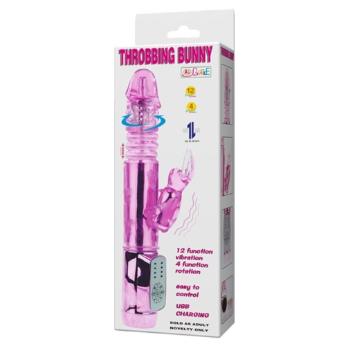 Вібратор з стимулятором клітора Throbbing Bunny - 11