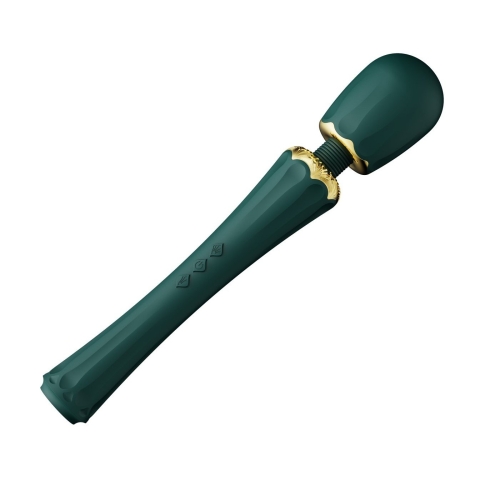 Вибромассажер Ванд в форме микрофона с насадками зеленого цвета Zalo Kyro Wand Turquoise - 3