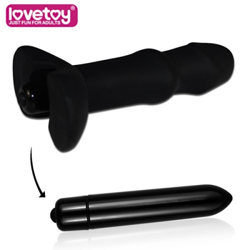 Анальна пробка силіконова lovetoy чорна - 3