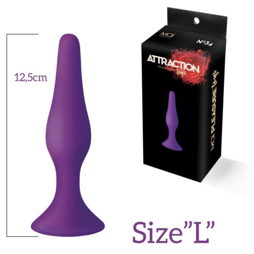Анальна пробка на присоску фіолетова MAI Attraction Toys № 34 - 3