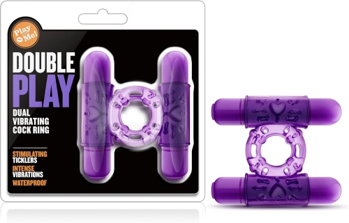 Ерекційне віброкільце на член фіолетове Blush DOUBLE PLAY - 1