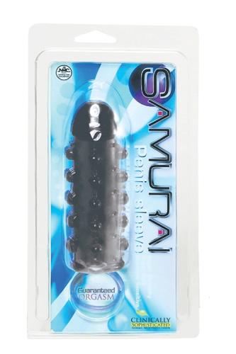 Насадка на пеніс ребриста з кільцем чорного кольору NMC Samurai Penis - 2