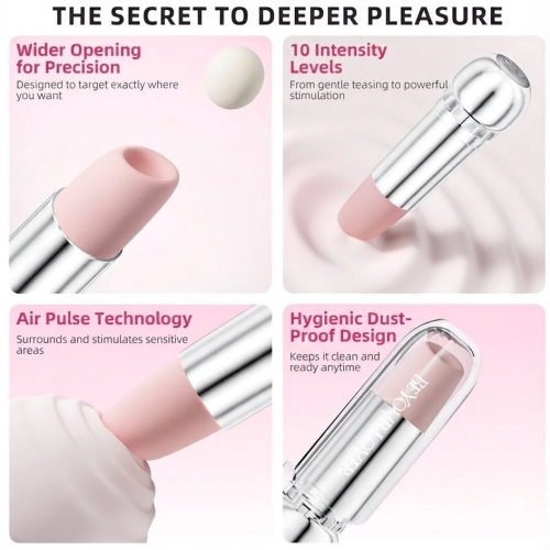 Вакуумный стимулятор в форме губной помады розовый BeYourLover Powder Mist - 3