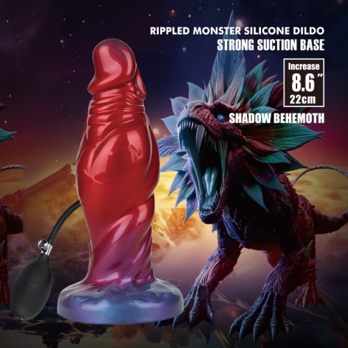 Надувний фалоімітатор реалістичний з присоскою червоний Power Monsters Shadow Behemoth - 2