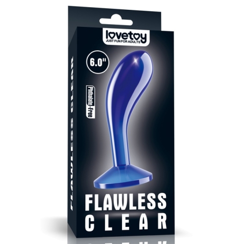 Анальний гель гелевий на присосці синього кольору Lovetoy Flawless clear prostate plug - 1