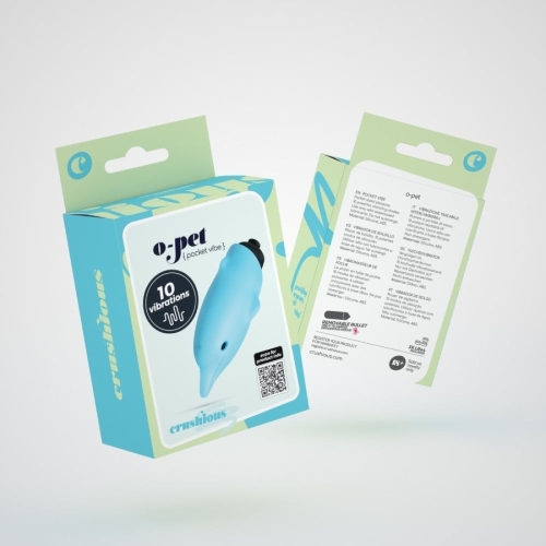 Міні-вібратор для клітора у вигляді дельфіна блакитний Crushios Dolphin з 10 швидкостями - 7