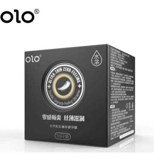 Презервативы гладкие из высококачественного каучука OLO Neo Black 10 штук