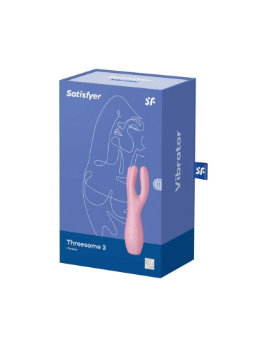Вибратор для стимуляции клитора силиконовый розовый Satisfyer Threesome 3 - 4