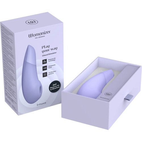 Вакуумний кліторальний стимулятор бузковий Womanizer Enhance - 9