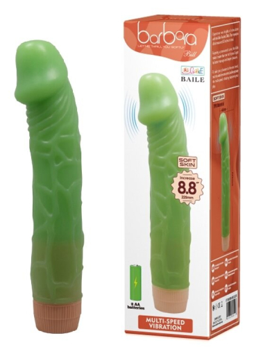 Вібратор реалістичний зелений BARBARA 8.8 Bill MULTI-SPEED VIBRATOR - 1