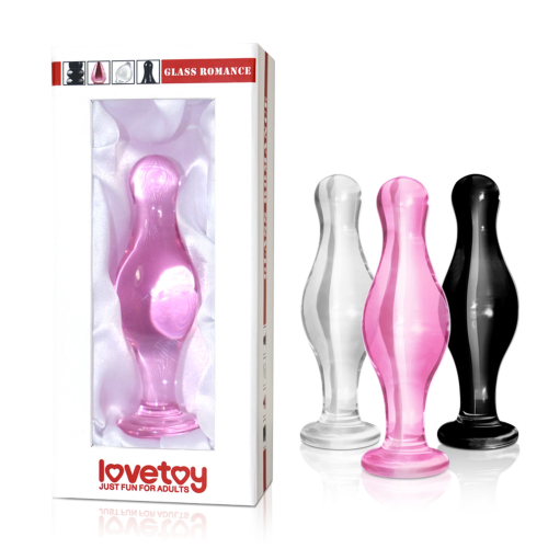 Анальная стеклянная пробка прозрачного цвета Lovetoy Romance длина 115 мм - 3