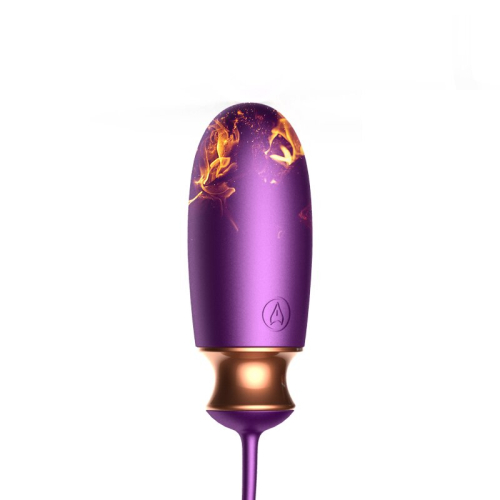 Віброяйце з підігрівом і пультом ДУ силіконовий фіолетовий Vibrating Love EGG USB - 13