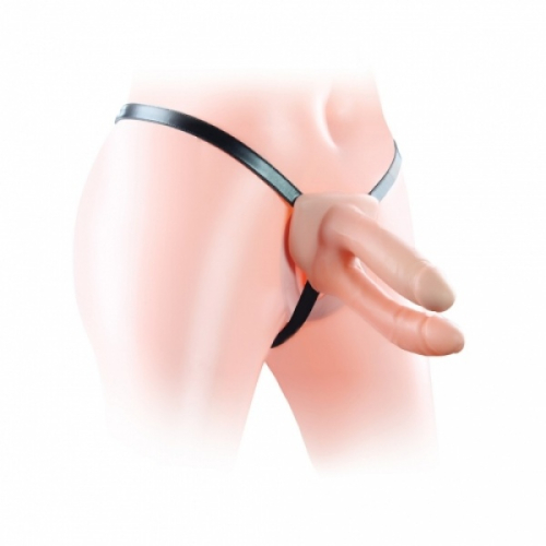 Старпон с двойным проникновением релистичный Lovetoy Unisex Hollow телесный - 2