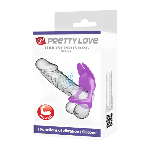Эрекционное виброкольцо на член фиолетового цвета Lybaile Pretty Love Ring SILAS - 11