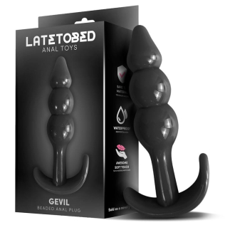 Анальная пробка шарообразная с якорем черного цвета Latetobed Gevil Anchor Butt Plug