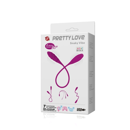 Вибратор двойной вагинально анальный розового цвета Lybaile Pretty Love Snaky - 5