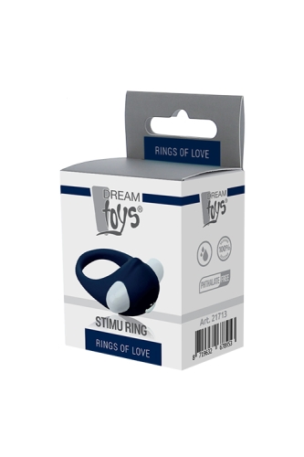 Ерекційне віброкільце синього кольору Dream Toys RINGS OF LOVE - 2