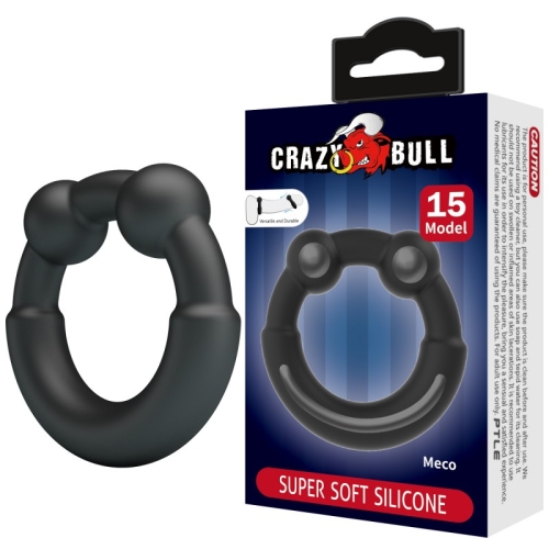 Эрекционное кольцо на член силиконовое черное Crazy Bull Meco - 1