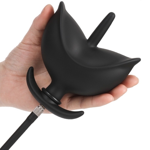 Анальний надувний затор у формі пелюстки чорного кольору Bdsm4u Petal Anal Plug - 2