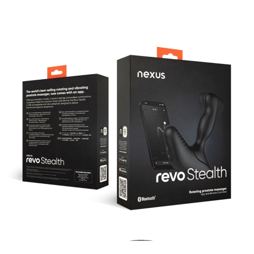 Смарт вібромасажер для простати з пультом керування чорного кольору Nexus Revo Stealth with APP - 7