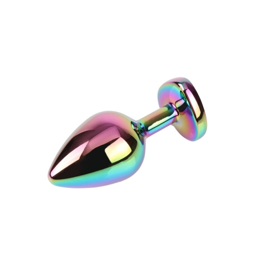 Анальная пробка хамелеон Rainbow Heart Gem Plug Medium - 3