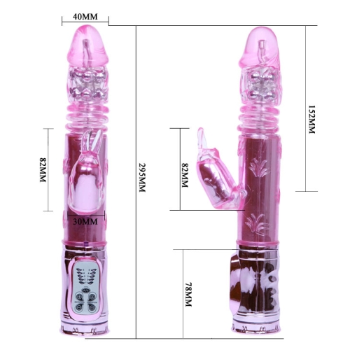 Вібратор зі стимуляцією клітора і ротацією Lybaile Оргазм сили Hi-Tech Throbbing Bunny - 6