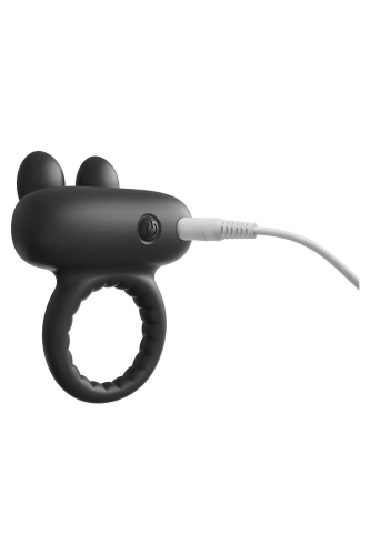 Эрекционное виброкольцо на член с ушками для клитора черное Dreamtoys Ramrod Rabbit - 7