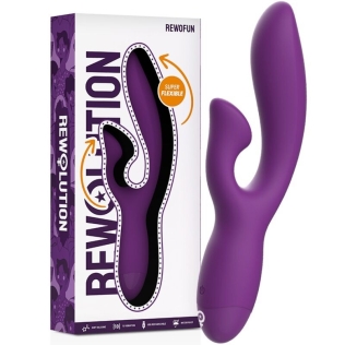 Вибратор с отростком для клитора фиолетового цвета Rewolution Rewofun Flexible Rabbit
