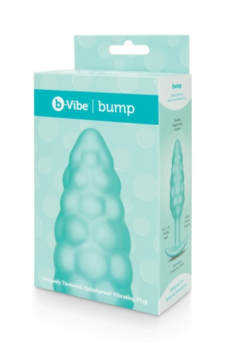 Анальна пробка із вібрацією B-Vibe для інтимних ігор силіконова рельєфна блакитна - 8