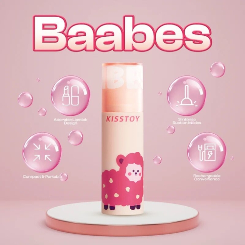 Вакуумний стимулятор для клітора рожевого кольору KISSTOY Baabes - 5