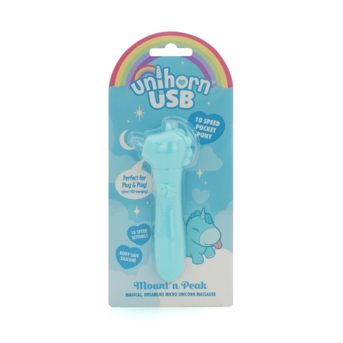 Віброкулька одноріжка для клітора бірюзового кольору Unihorn USB Bullet Mount'n Peak - 6