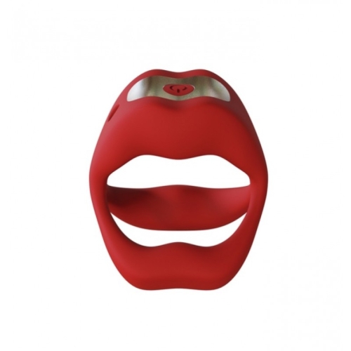 Эрекционное кольцо в виде губ с вибрацией Hot Kiss Power Ring красный - 3