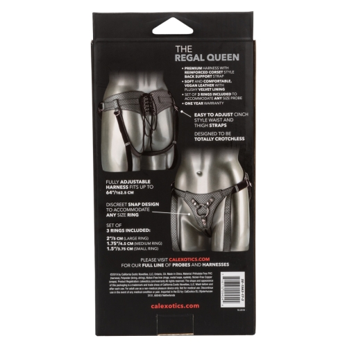 Трусики для страпону зі шнурівкою сірого кольору California еxotic novelties Тhe Regal Queen - 7