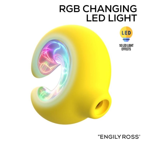 Кліторальний вібратор із вакуумом жовтий Engily Ross Mandy Clitoral Sucker Led Lights - 3