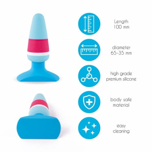 Анальна пробка силіконова блакитна FeelzToys Plugz Butt Plug - 2