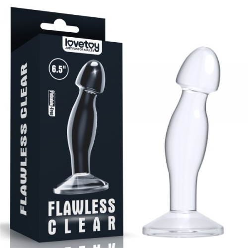 Анальная пробка массажер простаты прозрачный Flawless Clear Prostate Plug 6.5 - 1