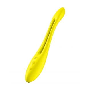 Силиконовый вибромассажер для двоих водонепроницаемый желтый Satisfyer Elastic Game